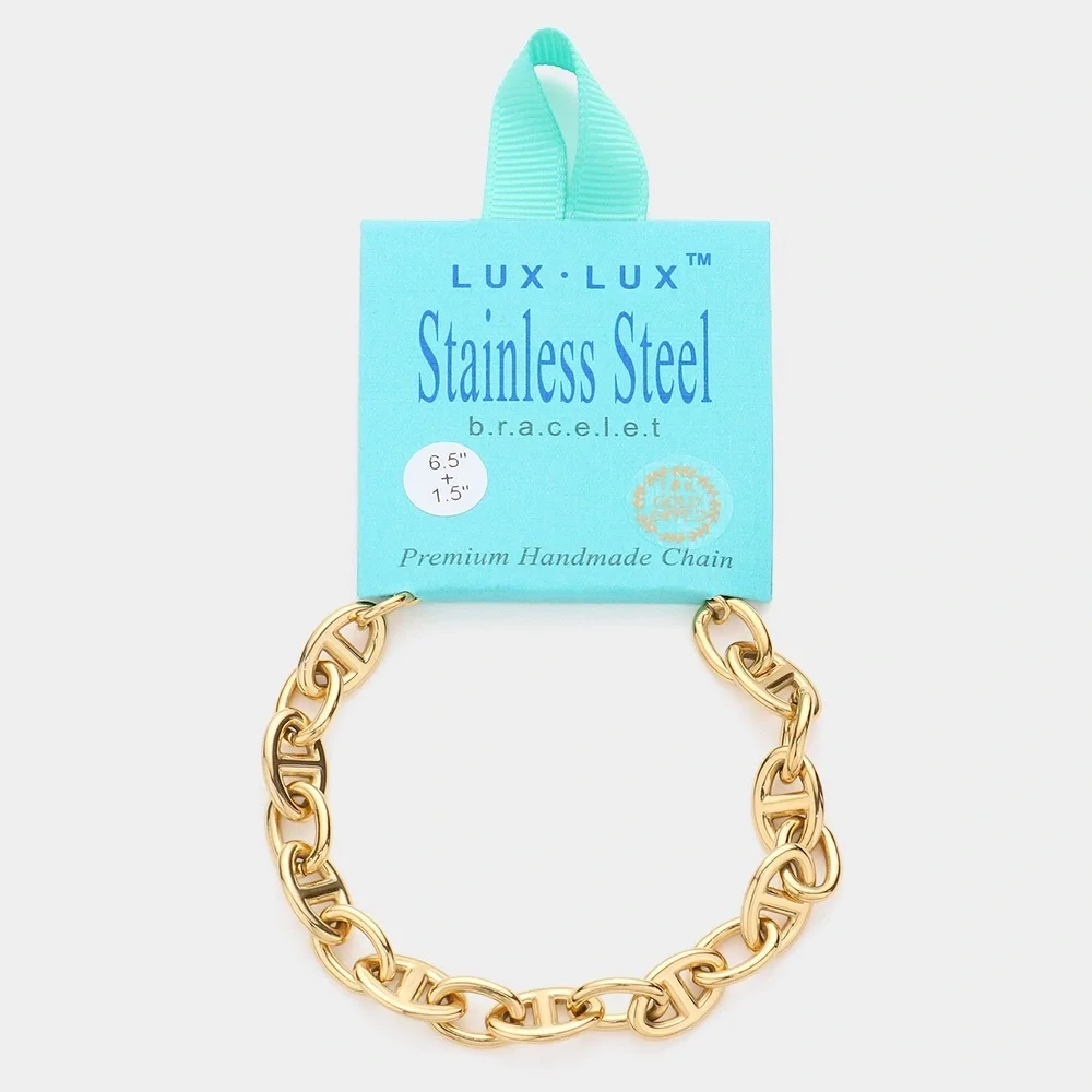 18K Gold Dipped Stainless Steel Chain Bracelet